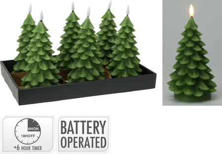 Ledkaars Kerstboom 19cm Groen - afbeelding 1