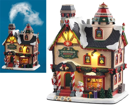 Lemax Christmas supply loft (smoking), with 4,5V adaptor
