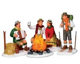 Lemax kerstdorpminiatuur Caddington Village Alpine ski party,  set van 4