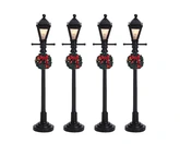 Lemax kerstdorpminiatuur Gas lantern street lamp, set van 4
