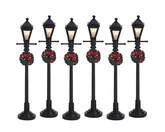 Lemax kerstdorpminiatuur Gas lantern street lamp, set van 6