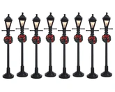 Lemax kerstdorpminiatuur Gas lantern street lamp, set van 8