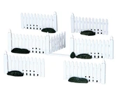 Lemax kerstdorpminiatuur Plastic picket fence, set van 7