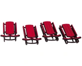 Lemax kerstdorpminiatuur Vail Village Sled, set van 4