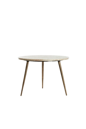 Light & Living Bijzettafel ZECA Taupe Marmer Ø59x41 cm Antiek Brons - afbeelding 1