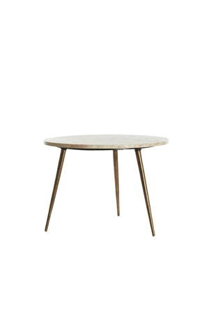Light & Living Bijzettafel ZECA Taupe Marmer Ø59x41 cm Antiek Brons - afbeelding 2