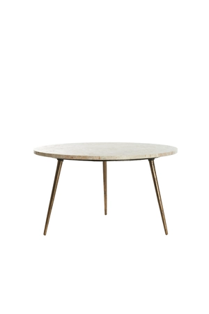 Light & Living Bijzettafel ZECA Taupe Marmer Ø67X37 cm Antiek Brons - afbeelding 1
