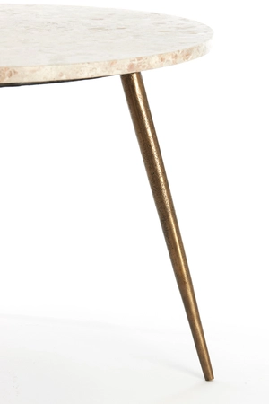 Light & Living Bijzettafel ZECA Taupe Marmer Ø67X37 cm Antiek Brons - afbeelding 6