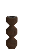 Light & Living Candle stick Ø12x18 cm DOZZA wood matt dark brown - afbeelding 2