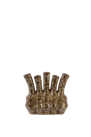 Light & Living Deco Vaas TUNARI 29x13.5x25cm Crème Bruin - afbeelding 1