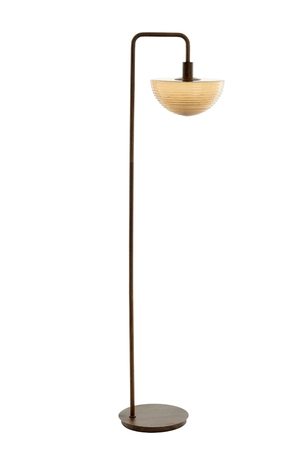 Light & Living Floor lamp 43x30x165 cm BAYLIE wood print d brown+brown glas - afbeelding 1