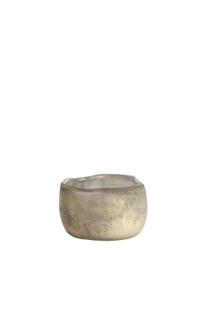 Light & Living Glazen Theelicht SUNGAI D9x6cm Mat Antiek - afbeelding 1