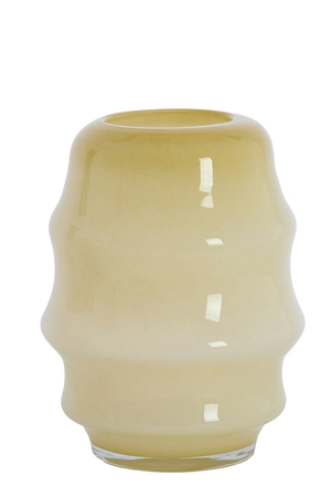 Light & Living Glazen Vaas Jamanota Ø26X34,5 cm Crème - afbeelding 1