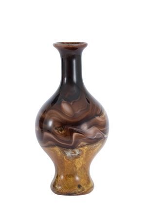 Light & Living Glazen Vaas JORVEN D14.5x29.5 cm Bruin Crème Zwart - afbeelding 1