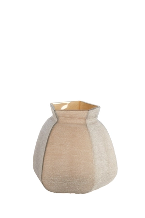 Light & Living Glazen Vaas Veliko 26,5X25,5X27 cm Donkerbruin - afbeelding 1