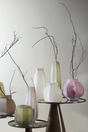 Light & Living Glazen Vaas Veliko 26,5X25,5X27 cm Lichtbruin - afbeelding 5