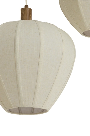 Light & Living Hanglamp 10 lampen 138x49x180cm HUXI hout crème - afbeelding 3