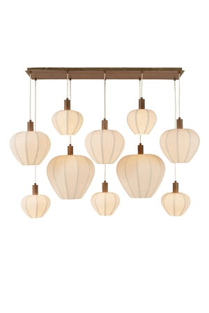 Light & Living Hanglamp 10 lampen 138x49x180cm HUXI hout crème - afbeelding 5