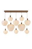 Light & Living Hanglamp 10 lampen 138x49x180cm HUXI hout crème - afbeelding 5