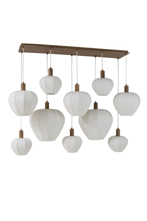 Light & Living Hanglamp 10 lampen 138x49x180cm HUXI hout crème - afbeelding 6