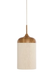 Light & Living Hanglamp Ø16x31 cm DANIA wood print natural+rope cream - afbeelding 1