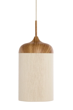 Light & Living Hanglamp Ø22x41,5 cm DANIA wood print natural+rope cream - afbeelding 1