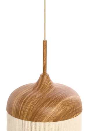 Light & Living Hanglamp Ø22x41,5 cm DANIA wood print natural+rope cream - afbeelding 4