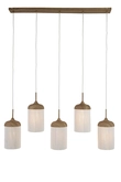 Light & Living Hanglamp 5 lampen 117x10x27cm DANIA hout crème - afbeelding 3