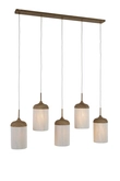 Light & Living Hanglamp 5 lampen 117x10x27cm DANIA hout crème - afbeelding 4