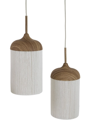 Light & Living Hanglamp 5 lampen 117x10x27cm DANIA hout crème - afbeelding 8