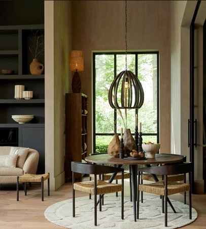 Light & Living Hanglamp Ø50x54 cm BARSIA hout donker bruin - afbeelding 9