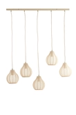 Light & Living Hanglamp 5L 100x15x21,5 cm ELATI zand - afbeelding 1
