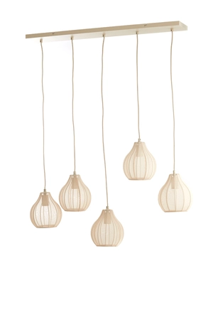 Light & Living Hanglamp 5L 100x15x21,5 cm ELATI zand - afbeelding 2
