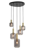 Light & Living Hanglamp 5L Ø66x80 cm LEKAR antiek brons+smoke glas - afbeelding 2