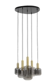 Light & Living Hanglamp 5L Ø66x80 cm LEKAR antiek brons+smoke glas - afbeelding 3