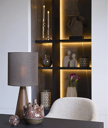 Light & Living Lampenkap cilinder 25-25-27 cm BRANFO linnen donker bruin - afbeelding 2