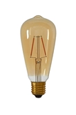 Light & Living LED hoekig Ø6,5x14,5 cm LIGHT 2W amber E27 dimbaar