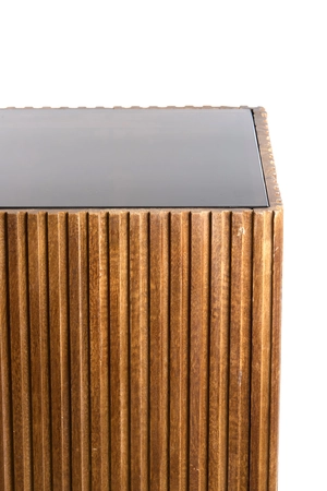 Light & Living Pillar 35x35x80 cm GATURA wood dark brown+glass brown - afbeelding 3