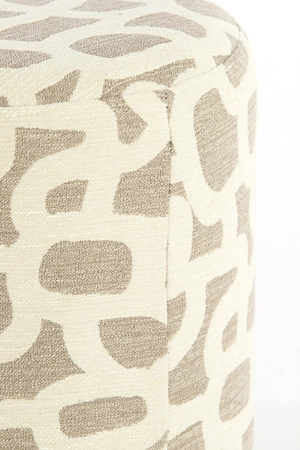 Light & Living Pouf Ø40x44 cm DAVONTE taupe+beige - afbeelding 4