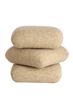 Light & Living Pouf 44,5x44,5x44,5 cm LAURIE light grey-cream - afbeelding 1
