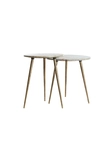 Light & Living Set van 2 Bijzettafel ZECA Marmer Ø41x49+Ø48x53 cm Taupe Antiek Brons - afbeelding 2