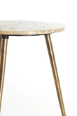 Light & Living Set van 2 Bijzettafel ZECA Marmer Ø41x49+Ø48x53 cm Taupe Antiek Brons - afbeelding 4