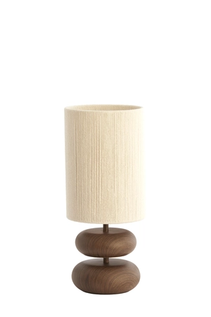 Light & Living Table lamp Ø22x50,5 cm DANIALO wood print d brown+rope cream - afbeelding 1