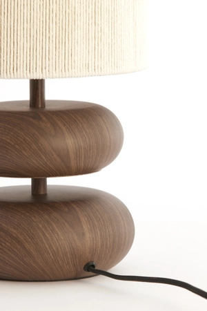 Light & Living Table lamp Ø22x50,5 cm DANIALO wood print d brown+rope cream - afbeelding 3