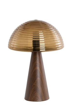 Light & Living Table lamp Ø30x43 cm MUEDA glass brown+wood print d brown - afbeelding 1