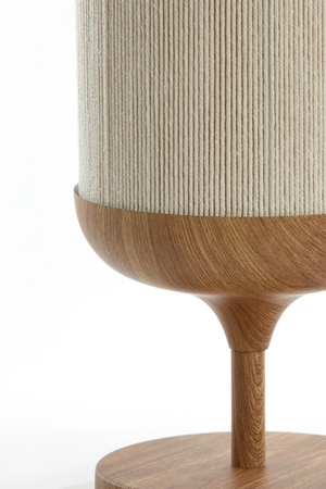 Light & Living Tafellamp Ø22,5x50 cm DANIA hout print naturel+touw crème - afbeelding 3