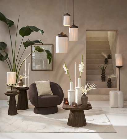 Light & Living Tafellamp D22.5x50cm DANIA hout crème - afbeelding 2