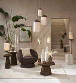 Light & Living Tafellamp D22.5x50cm DANIA hout crème - afbeelding 2