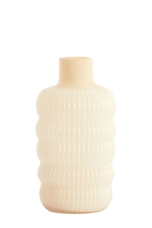 Light & Living Vase Ø15,5x30 cm LUNETTE glass cream - afbeelding 1