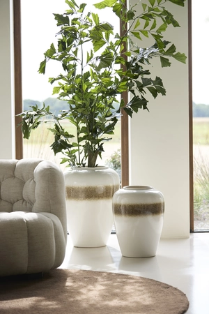 Light & Living Vase deco Ø40x52 cm VALERIA ceramics cream+brown - afbeelding 4